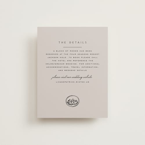 This is a cotton enclosure cards with standard by Amy Kross called aspen knoll printing on signature in standard