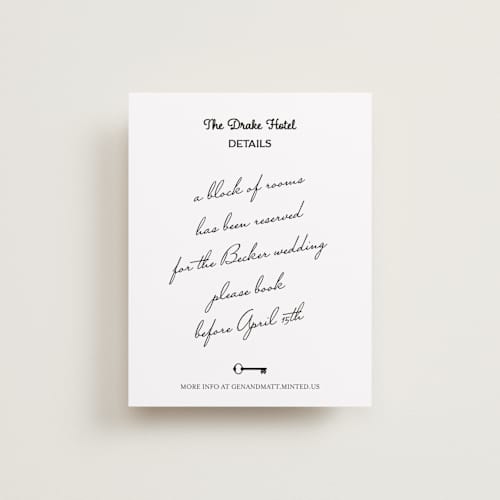 This is a ivory enclosure cards with standard by Studio Suku called hotel printing on signature in standard