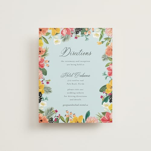 This is a papaya enclosure cards with standard by Susan Moyal called tropical crest printing on signature in standard