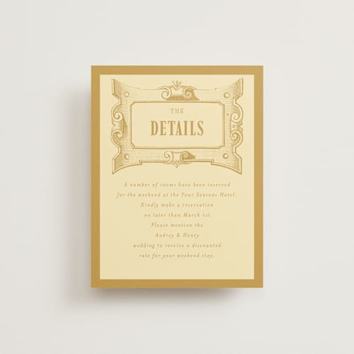 This is a butter enclosure cards with standard by Nazia Hyder called vintage label printing on signature in standard
