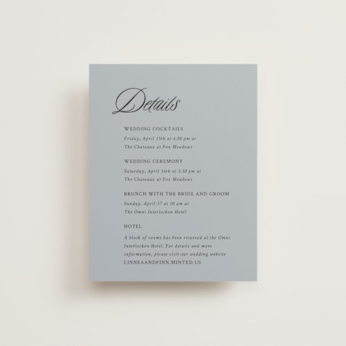 This is a linen enclosure cards with standard by Cindy Reynolds called sophistique printing on signature in standard