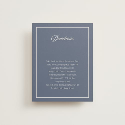 This is a french blue enclosure cards with standard by Nicoletta Savod called ritzy printing on signature in standard