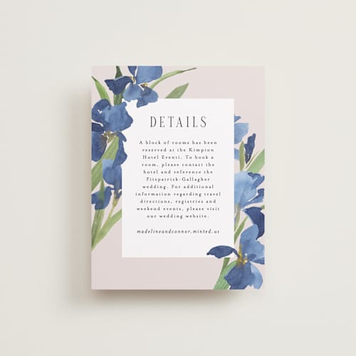 This is a natural enclosure cards with standard by Everett Paper Goods called irises printing on signature in standard