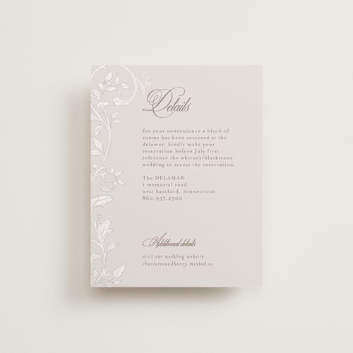 This is a natural enclosure cards with standard by BR Designs called vintage flourishes printing on signature in standard