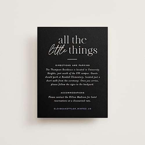 This is a noir enclosure cards with standard by Jessica Corliss called little party big love printing on signature in standard