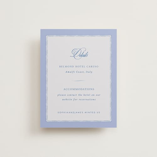 This is a blue mist enclosure cards with standard by Design Lotus called amalfi blue printing on signature in standard