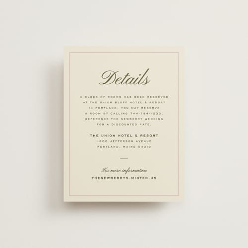 This is a blush enclosure cards with standard by Ellen Schlegelmilch called hayden printing on signature in standard
