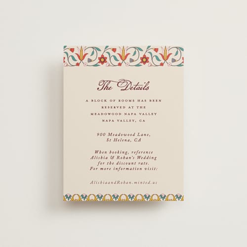 This is a ivory enclosure cards with standard by Sherley Ferreira called mughal gardens printing on signature in standard