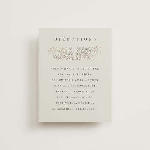 This is a taupe enclosure cards with foil pressed by Hannah Williams called foil botanical frame printing on signature in standard