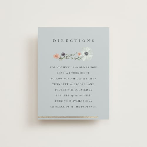 This is a mist enclosure cards with foil pressed by Hannah Williams called blue garden printing on signature in standard