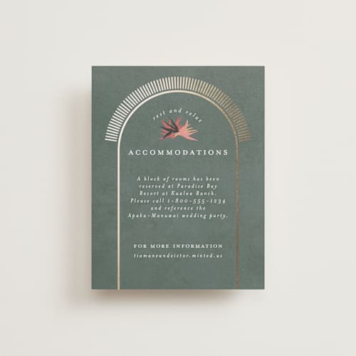 This is a coral enclosure cards with foil pressed by Julie Hebert called birds of paradise printing on signature in standard