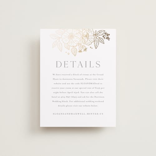 This is a powder blue enclosure cards with foil pressed by Kristen Smith called wild roses printing on signature in standard
