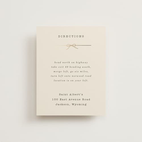 This is a ivory enclosure cards with foil pressed by Baumbirdy called bow tie printing on signature in standard
