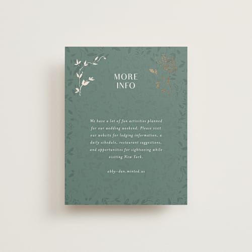 This is a eucalyptus enclosure cards with foil pressed by Simona Camp called southern romance printing on signature in standard