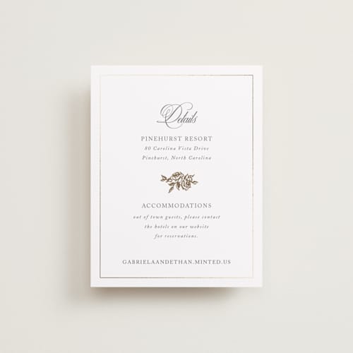 This is a classic bride enclosure cards with foil pressed by Design Lotus called here with you printing on signature in standard