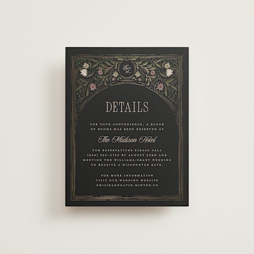 This is a noir enclosure cards with foil pressed by Randi Cirelli called emilie printing on signature in standard