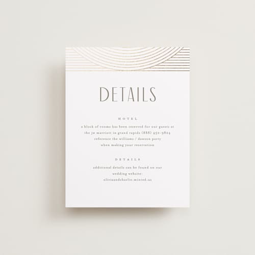 This is a alabaster enclosure cards with foil pressed by Pixel and Hank called moderne printing on signature in standard