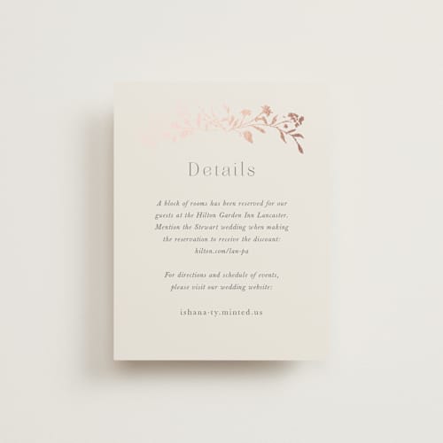 This is a creme brulee enclosure cards with foil pressed by Jennifer Wick called queen anne's lace printing on signature in standard