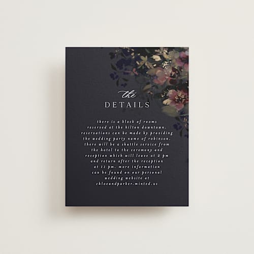 This is a midnight enclosure cards with foil pressed by Grace Kreinbrink called vintage rose garden printing on signature in standard