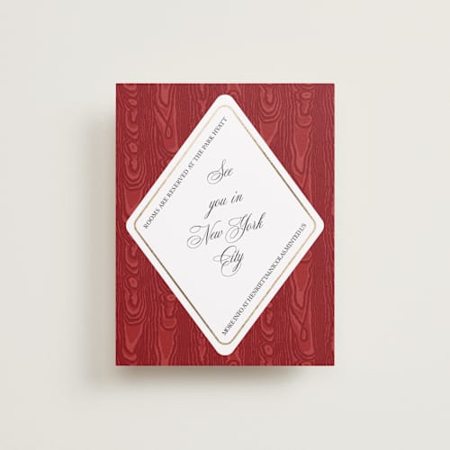 This is a crimson enclosure cards with foil pressed by Studio Suku called moiré printing on signature in standard