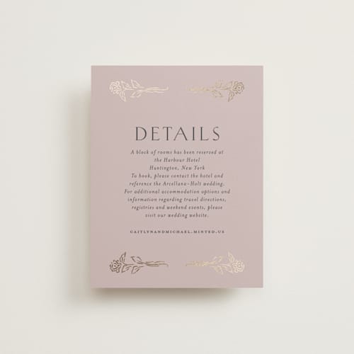 This is a blush meadow enclosure cards with foil pressed by Grae called dancing in the garden printing on signature in standard