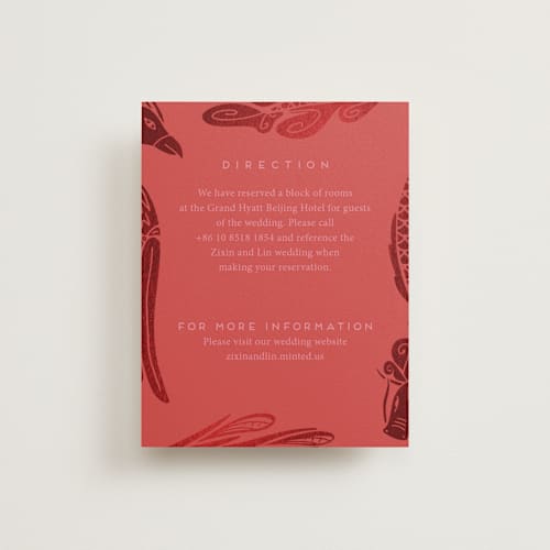 This is a ruby enclosure cards with foil pressed by Ghia Designs called fiery printing on signature in standard
