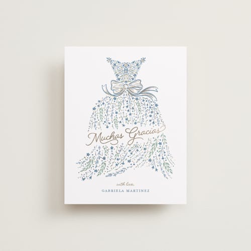 This is a midnight graduation thank you cards with foil pressed by Paper Sun Studio called in the spotlight printing on signature in standard