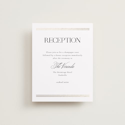 This is a spun sugar foil stamped wedding invitations with foil pressed by Jessica Williams called fineline printing on signature in standard
