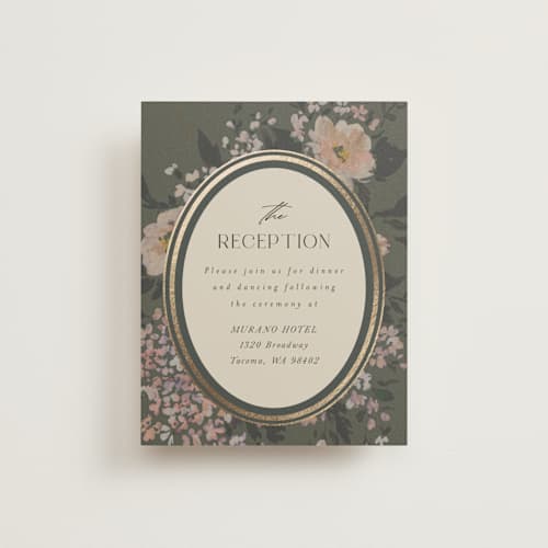 This is a thyme foil stamped wedding invitations with foil pressed by Itsy Belle Studio called madison printing on signature in standard