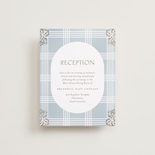 This is a belair foil stamped wedding invitations with foil pressed by Grae called salt and ivory printing on signature in standard