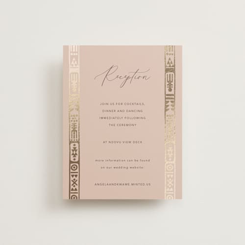 This is a sahara foil stamped wedding invitations with foil pressed by David Michuki called cultured element printing on signature in standard