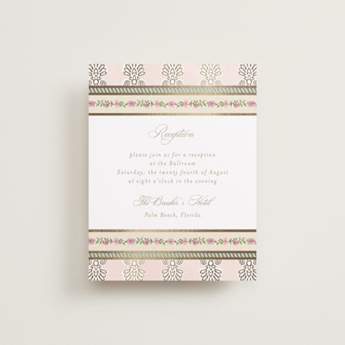 This is a shubh foil stamped wedding invitations with foil pressed by Creo Study called amalgamation printing on signature in standard
