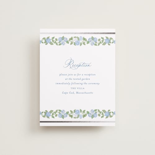 This is a ocean foil stamped wedding invitations with foil pressed by Creo Study called pillowy border printing on signature in standard
