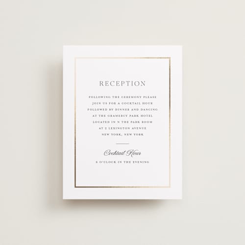 This is a pearl foil stamped wedding invitations with foil pressed by Stacey Meacham called opulence printing on signature in standard
