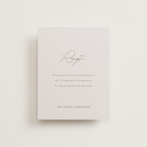 This is a ivory foil stamped wedding invitations with foil pressed by Angela Thompson called eloquent printing on signature in standard