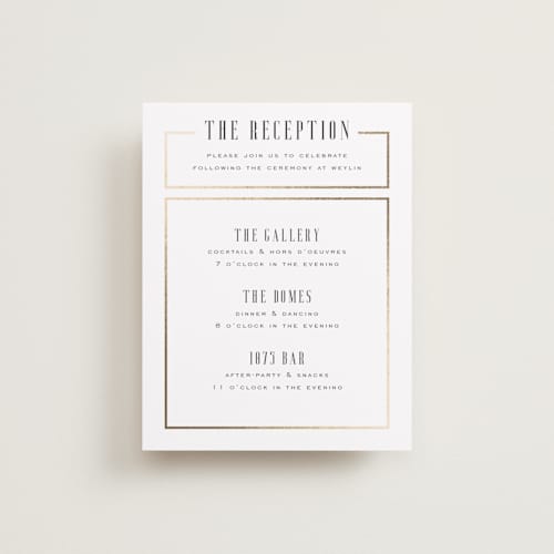 This is a lily foil stamped wedding invitations with foil pressed by Heather Schertzer called documentary printing on signature in standard