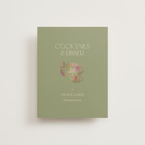 This is a mint foil stamped wedding invitations with foil pressed by Simona Camp called radiant botany printing on signature in standard