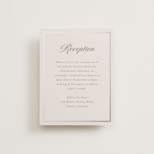 This is a antique foil stamped wedding invitations with foil pressed by Nicole Walsh called tux printing on signature in standard