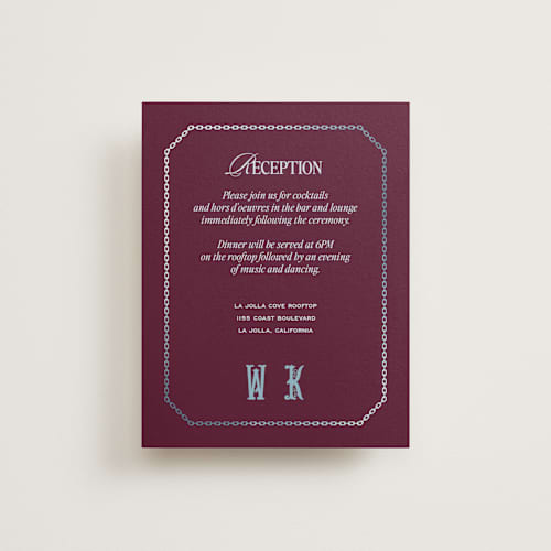 This is a celestial foil stamped wedding invitations with foil pressed by Jenna Holcomb called modern vintage printing on signature in standard