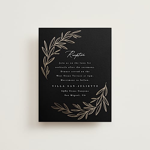 This is a ink foil stamped wedding invitations with foil pressed by Kristie Kern called bianca printing on signature in standard