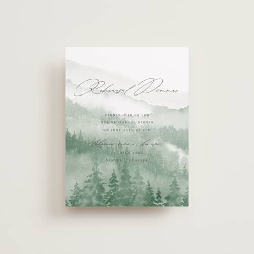 This is a fern reception cards with standard by Helen Halik called over the mountains printing on signature in standard