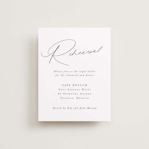 This is a pearl reception cards with standard by Hooray Creative called scripted names printing on signature in standard
