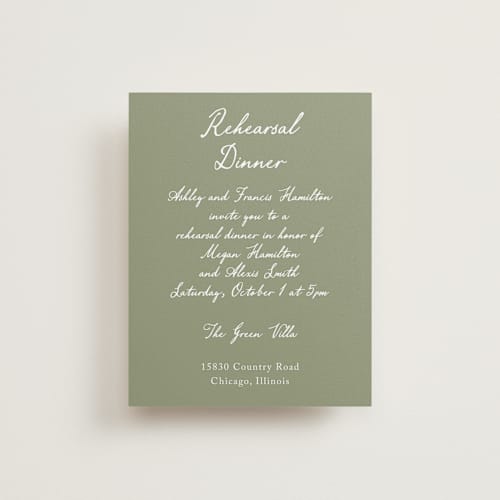 This is a moss reception cards with standard by Cass Loh called handwritten printing on signature in standard