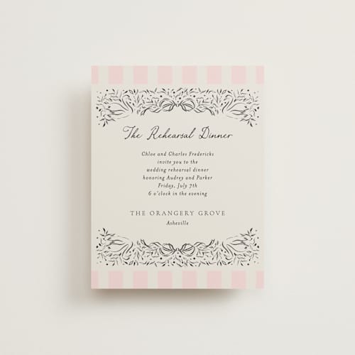 This is a peony reception cards with standard by Jackie Crawford called hand illustrated crest printing on signature in standard