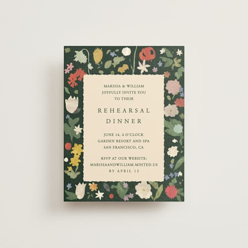 This is a garden reception cards with standard by Sumak Studio called all the flowers of the world printing on signature in standard