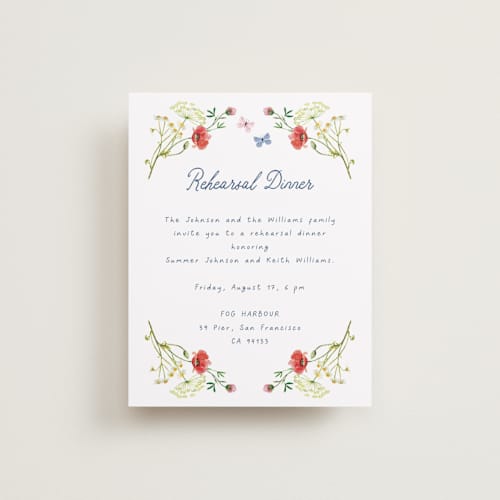 This is a ivory reception cards with standard by frau brandt called wildflower romance printing on signature in standard