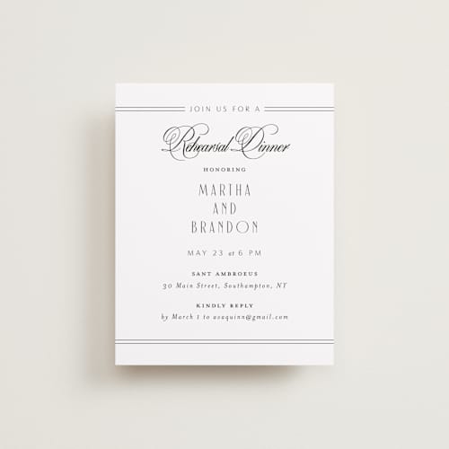 This is a tuxedo reception cards with standard by Nicoletta Savod called black tie elegance printing on signature in standard