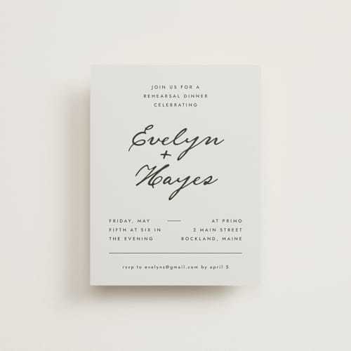 This is a forest reception cards with standard by Blustery August called hayes printing on signature in standard
