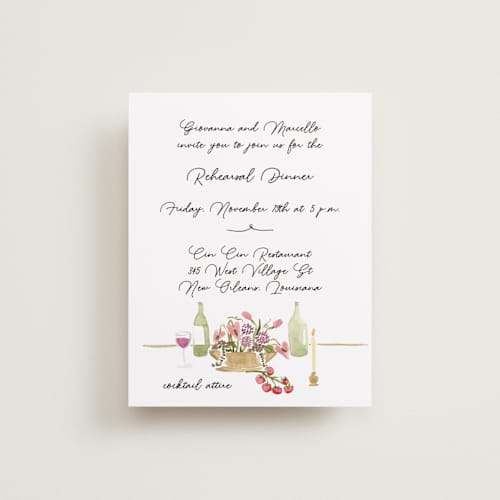 This is a deep blush reception cards with standard by Pati Cascino called barolo printing on signature in standard
