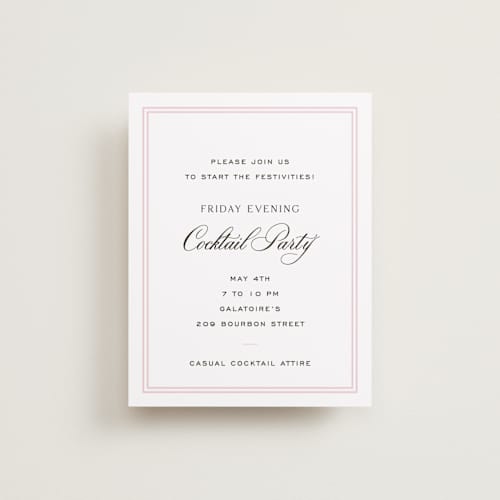 This is a peony reception cards with standard by Megan Davis called nola printing on signature in standard